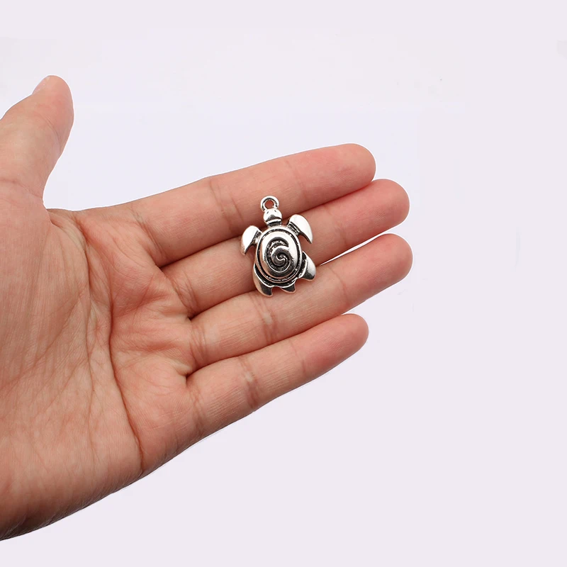 

10pcs Antique Swirl Tortoise Sea Turtle Charms Pendants Beads for Jewelry Making Findings 26x19mm