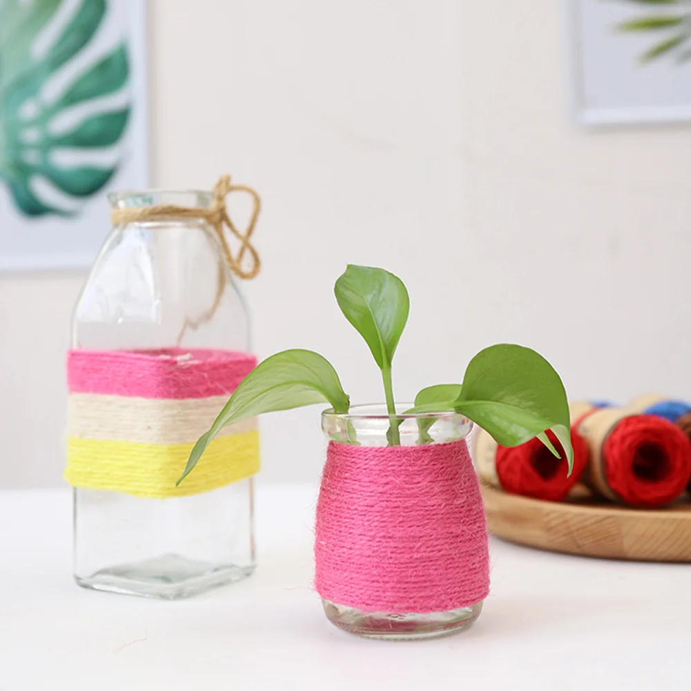 3 Rolls/Lot Colorful Linen Hemp Cords For Bottle's Decors High Quality Home Garden Party DIY Strings Nice All-match Ropes ZY142A | Дом и