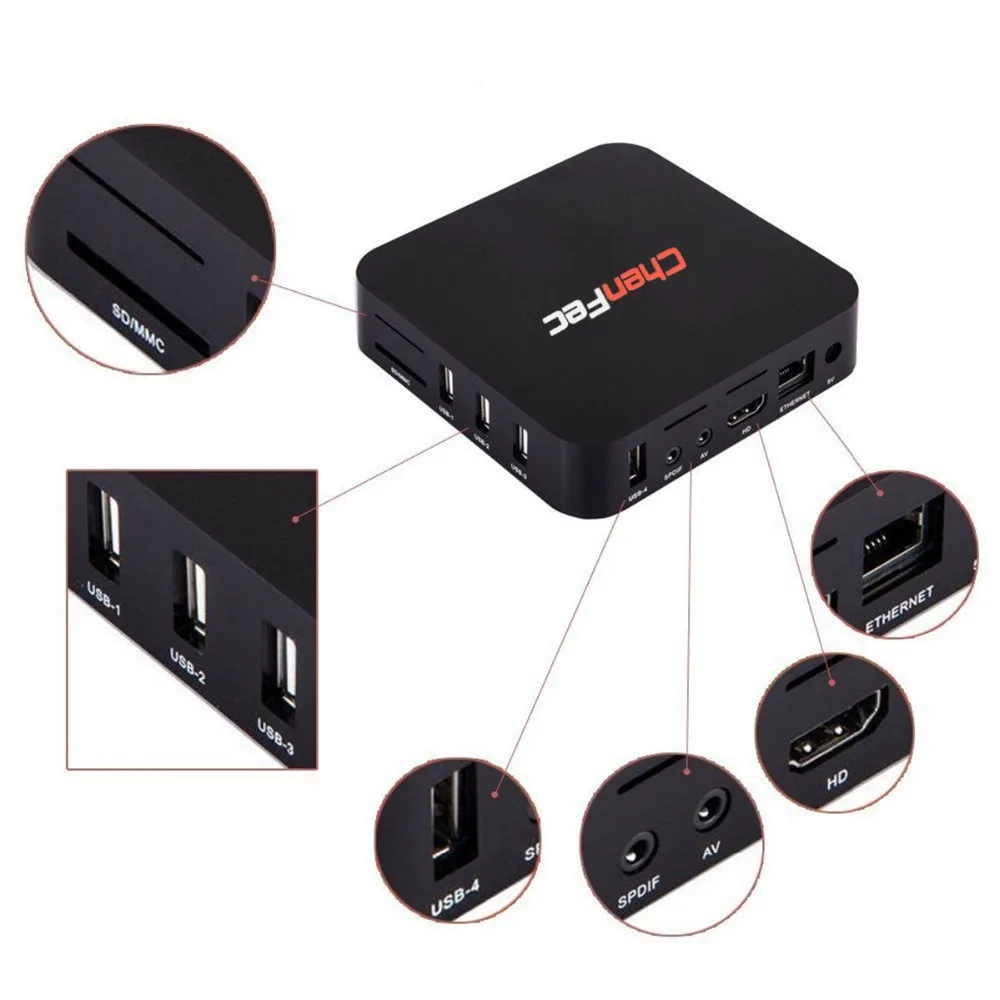CHENFEC Q1 pro 4 K Android ТВ коробка RK3229 1G/8G Quad core K/2 H.265 3D 2 4G Wi Fi телевизионная приставка OTT