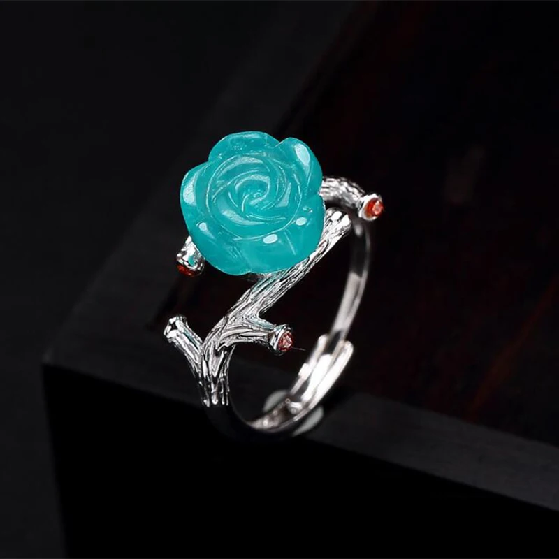2019 мозаичное кольцо из натурального камня с розой регулируемое женское