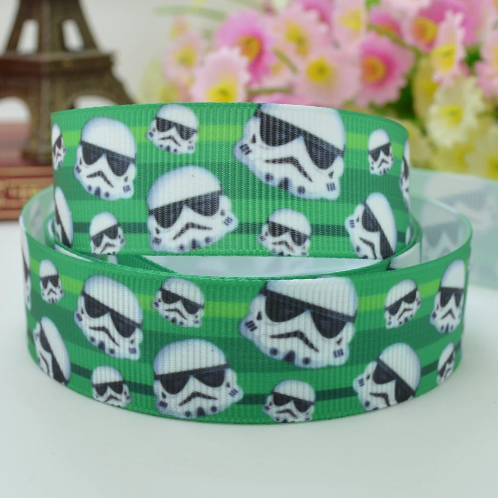 DUWES 7/8 &quot22 мм 2 5 10 20 50 ярдов Звездные войны мультфильм печатных grosgrain ленты hai rbow DIY