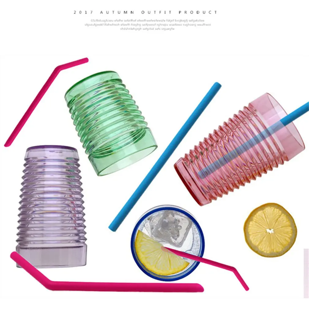 Food Grade 25CM Soft Silicone Bend Design Straws Reusable Drinking Straw Bent Drink Tea Bar Accessories | Дом и сад