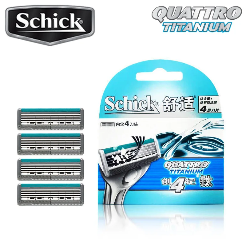 

4 blades/Pack 2020 New Original Schick Quattro Titanium razor blade for man comfortable replacement Manual