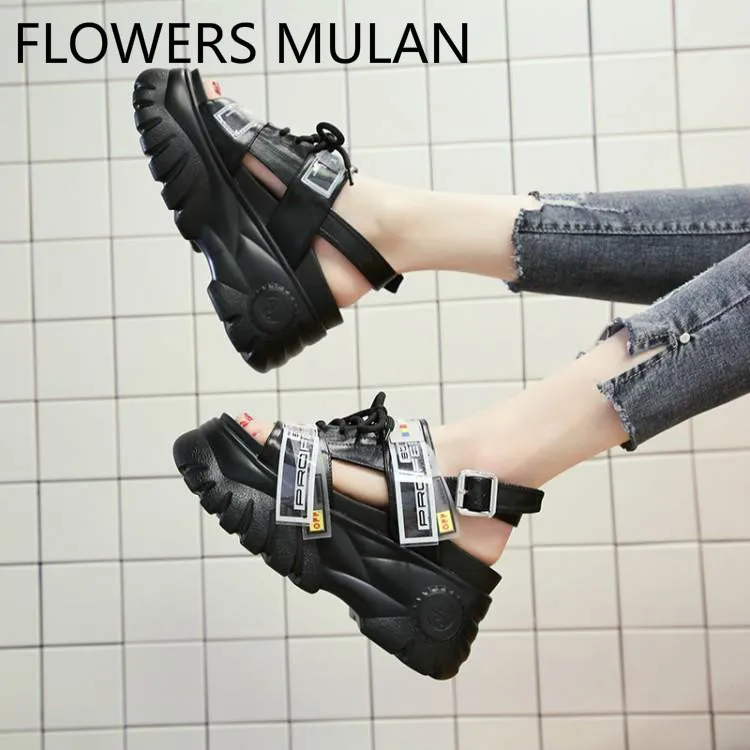 Модные женские босоножки из кожи черного и белого цвета Летние повседневные