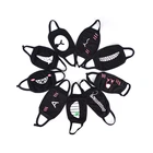 Маска унисекс хлопковая для Хэллоуина, черная, с изображением медведя из мультфильма