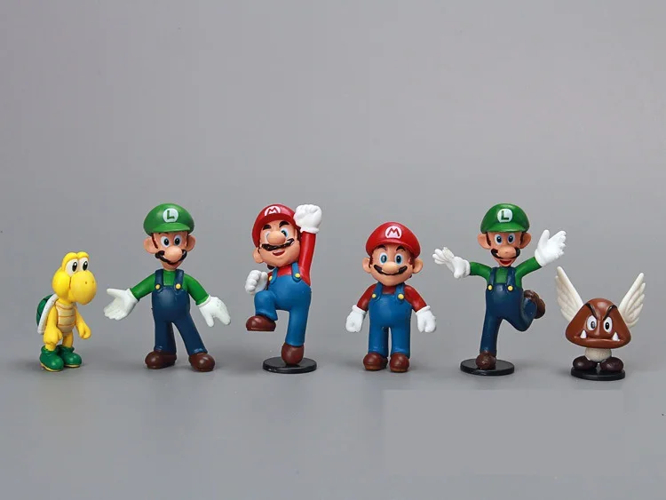 Super Mario Bros juguetes modelo 18 unids/Набор 3-7 cm1 Unidades caliente juego Super Mario Bros figura modelo juguete Super Mari