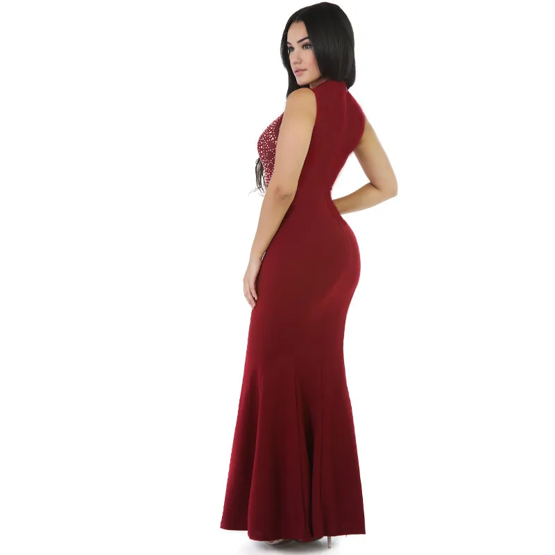 Летнее женское сексуальное длинное платье модное популярное русалки однотонное