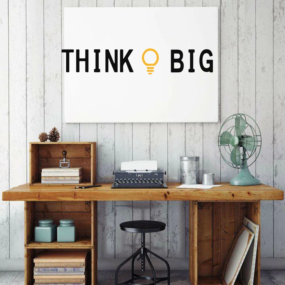 Цитаты Think Big Gold Idea домашние настенные наклейки росписи искусство офисный класс