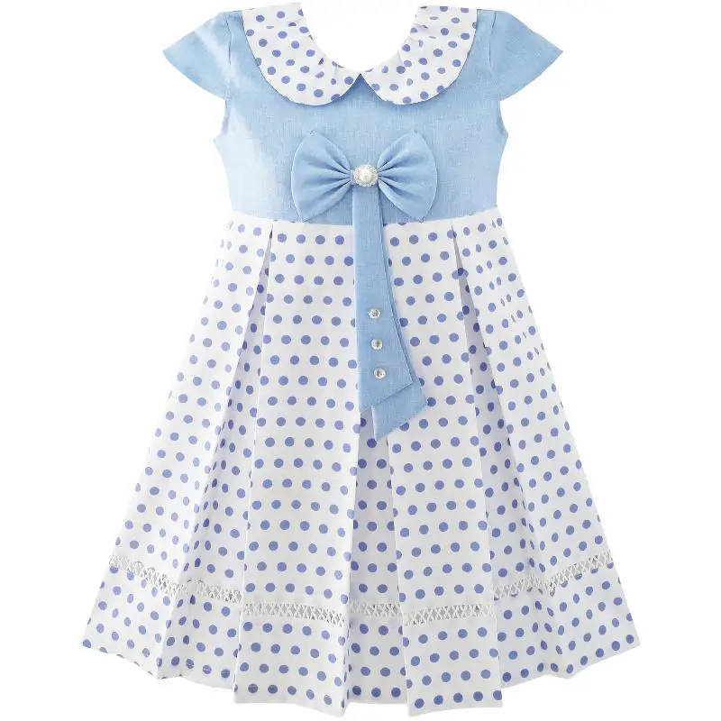 Sunny Fashion платья для девочек новогодние костюмы Полька Точка Школьная форма