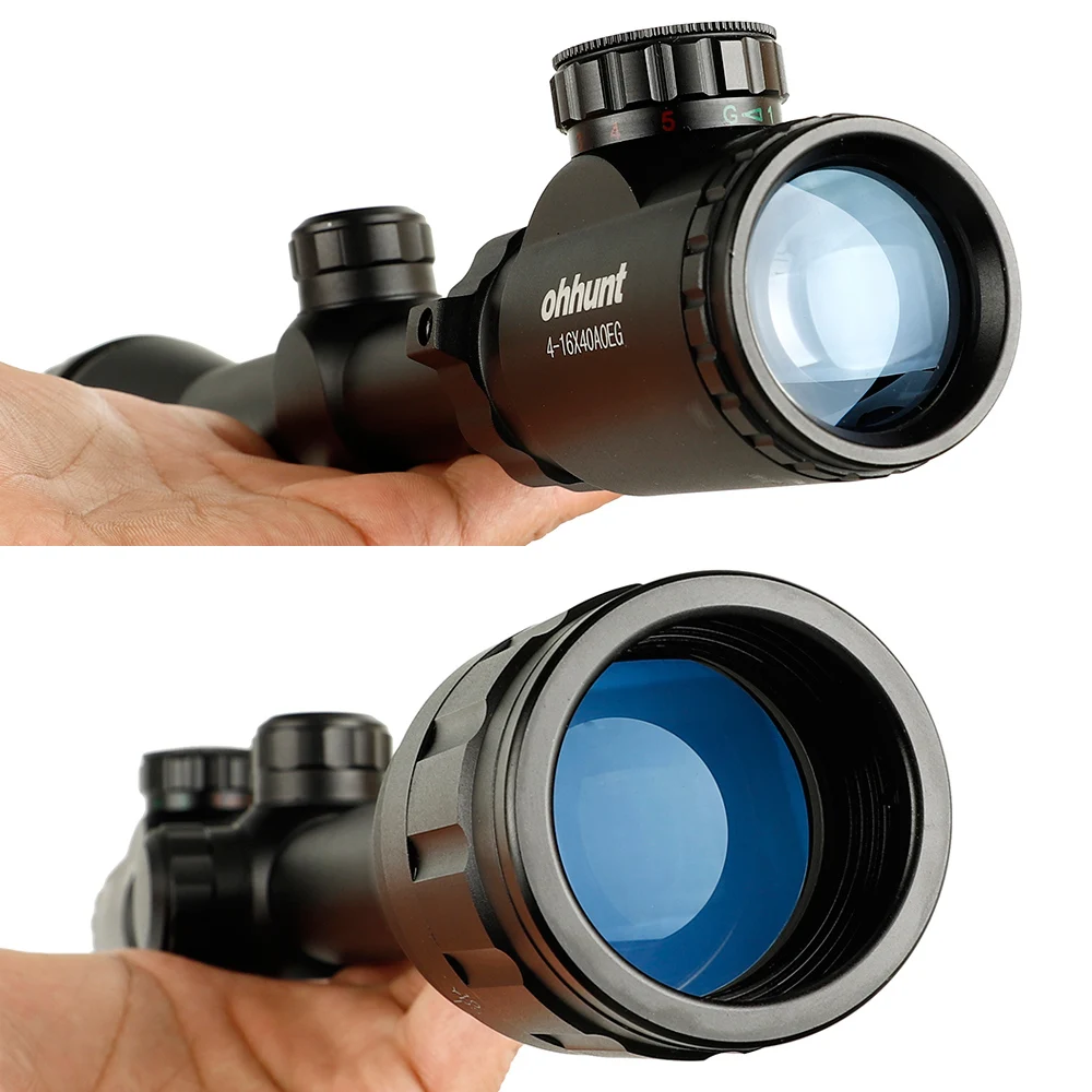 Тактический Оптический прицел ohhunt 4 16X40 AOEG Mil Dot для винтовки с красной и зеленой