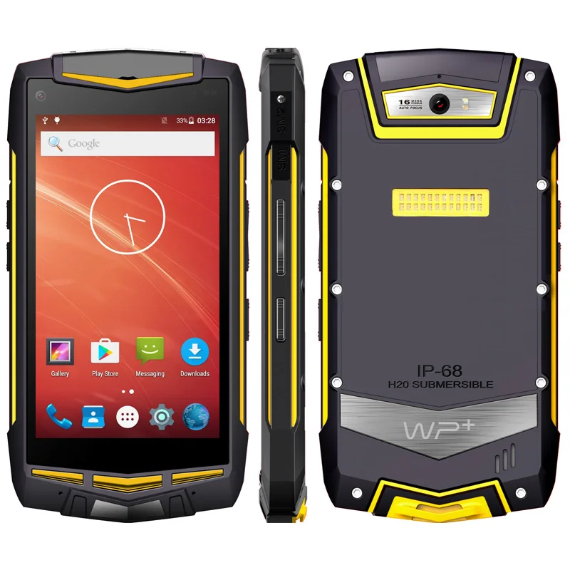 UNIWA V1H 2G GSM 3g 4G LTE 5,0 дюймов Большой экран прочный безопасный смартфон Android 5,0 телефон 4300 мАч большой аккумулятор четырехъядерный - Цвет: Yellow