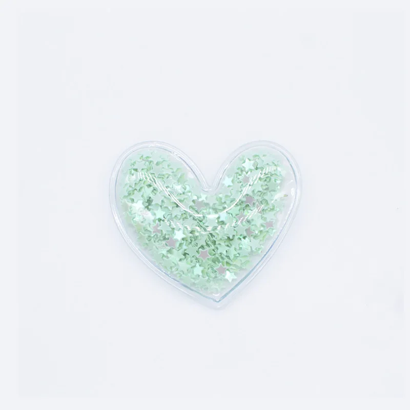 Green 50*45 мм наполнитель блестки аппликации сердце патчи для DIY одежды головные уборы торт Топпер заколки для волос Декор Аксессуары H05 - Цвет: Green