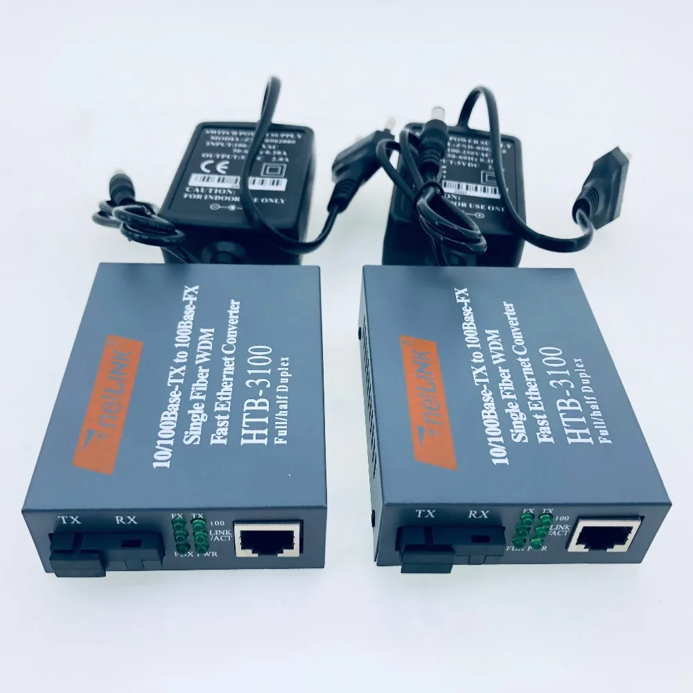 3 пары HTB-3100 волоконно-оптический медиаконвертер волоконный приемопередатчик одномодовое волокно 25 км SC 10/100 м одномодовое волокно