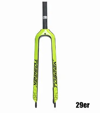 29er green TOSEEK 26/27. 5/29 дюймов труба из углеродистого волокна 3K полностью из углеродного волокна, 1-1/" Велосипедная вилка Mtb горный велосипед вилка, части велосипеда - Color: 29er green