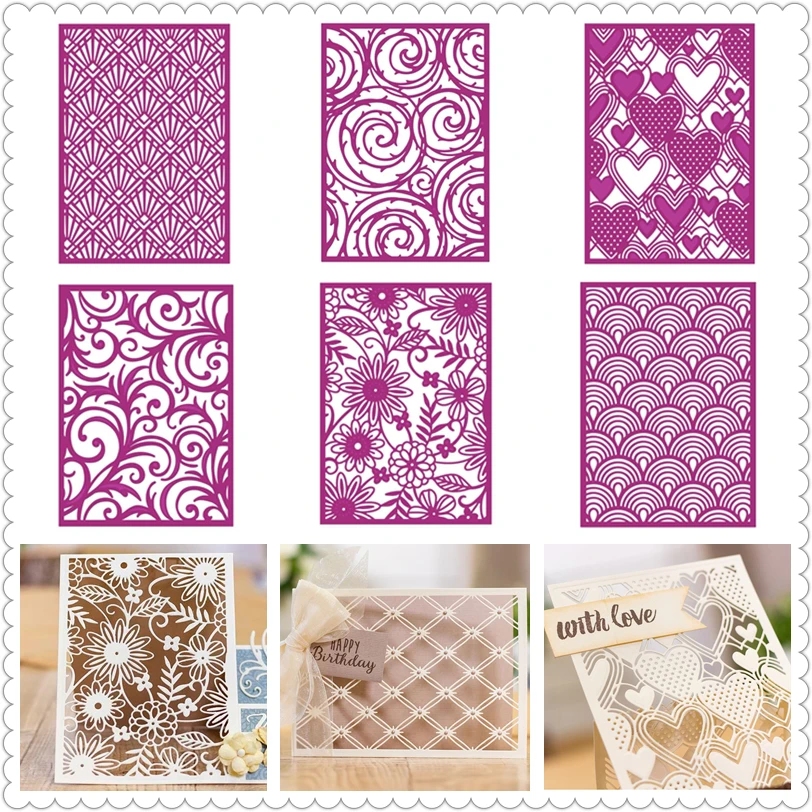 

Rectangular Background Pattern Frame Metal Cutting Dies for Scrapbooking and Cards Making Paper Craft Die New 2019 Flower Heart