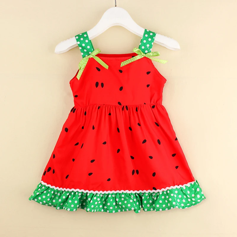 Rorychen Newest Red&ampGreen Toddler Infant Kids Baby Girls Summer Polka Dots Watermelon Dress Princess Party Wedding Tutu Dresses | Детская