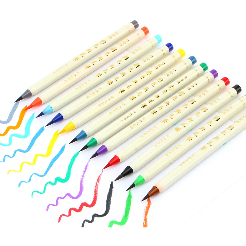 12 цветов кисть для творчества авторучка студенческий дизайн ручная роспись