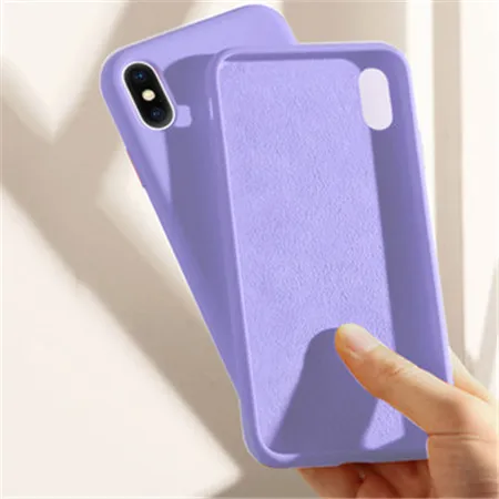 Liquid Silicone TPU Soft Cover For Huawei P8 P9 Lite Case on Honor 8 9 10 Lite 8A 8X Phone Cases Shockproof Coque Fundas - Цвет: Фиолетовый