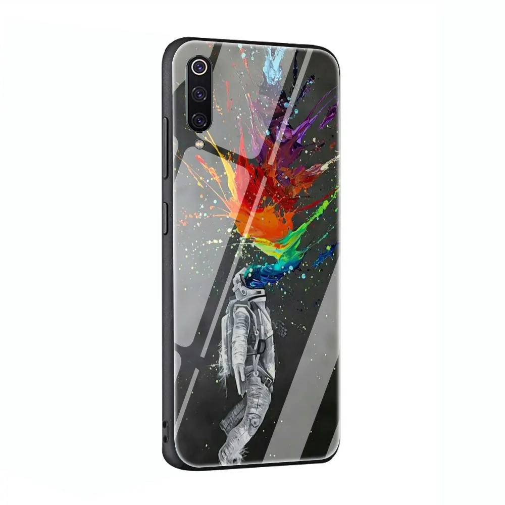 Чехол из закаленного стекла с изображением космонавта для Xiaomi 8 Lite A1 A2 9 Redmi Note 5 6 7 Pro 6A 4X F1 - Цвет: G1