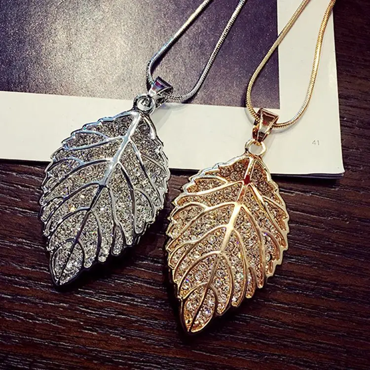Фото Популярные ювелирные изделия листья теплой зимы умные с кристаллами из