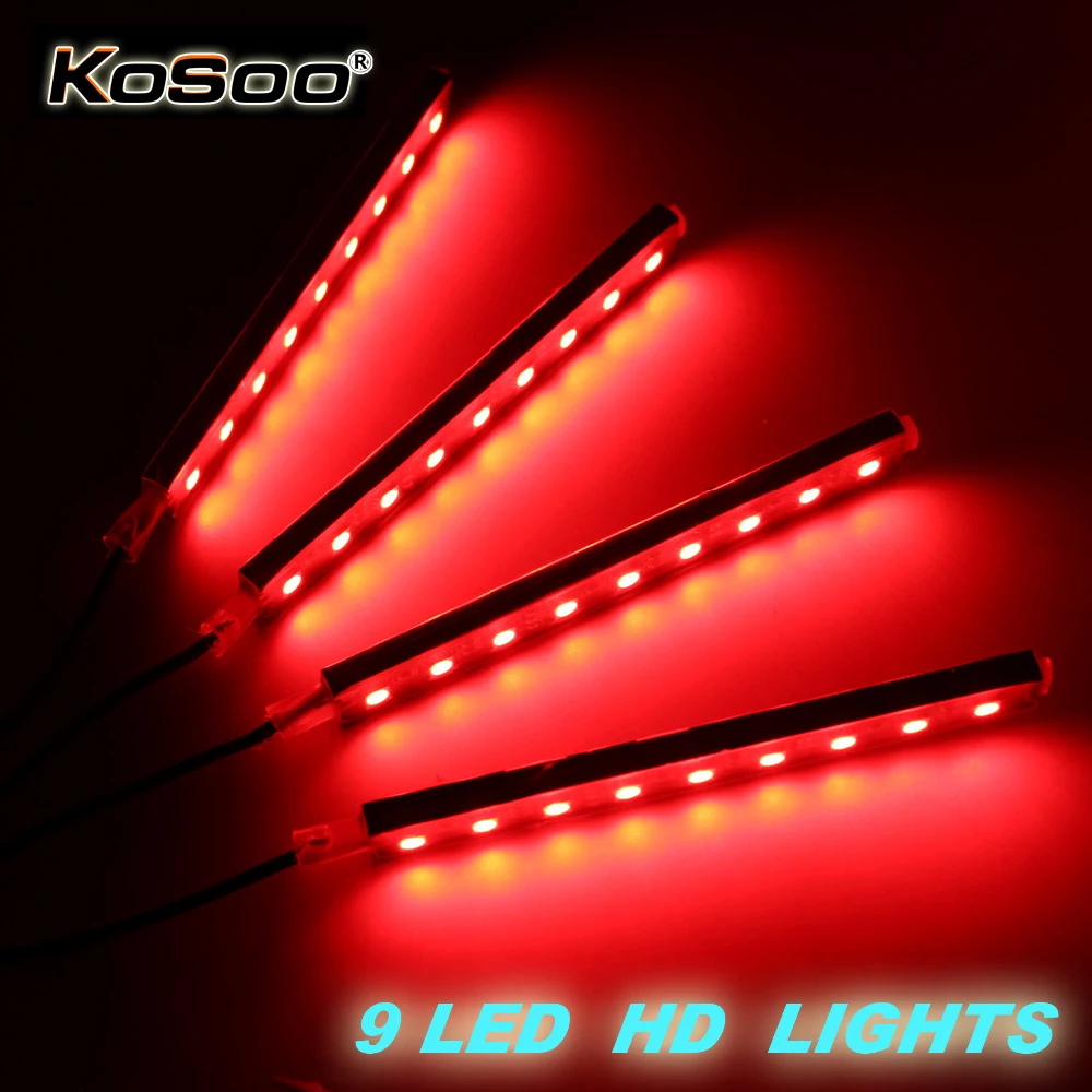 

KOSOO Car Music Control RGB LED DRL Strip Light 5050SMD 12V Auto Remote Control Decorative Flexible LED Strip Decal Car Styling