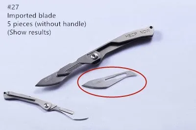 NO.27 5PCS Титановый сплав складной универсальный нож хирургическое лезвие EDC портативный открытый складной нож универсальный нож можно заменить лезвие - Цвет: NO.27 5PCS