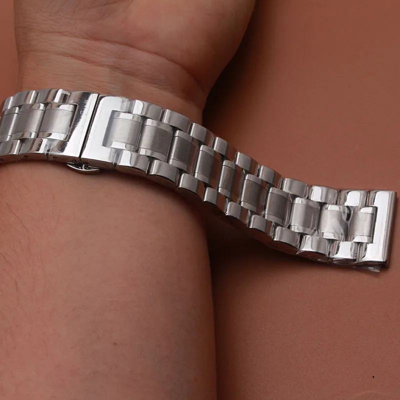 Браслет для часов из нержавеющей стали серебристый 14 мм 15 16 17 18 19 20 21 22 23 24 мм|metal watch