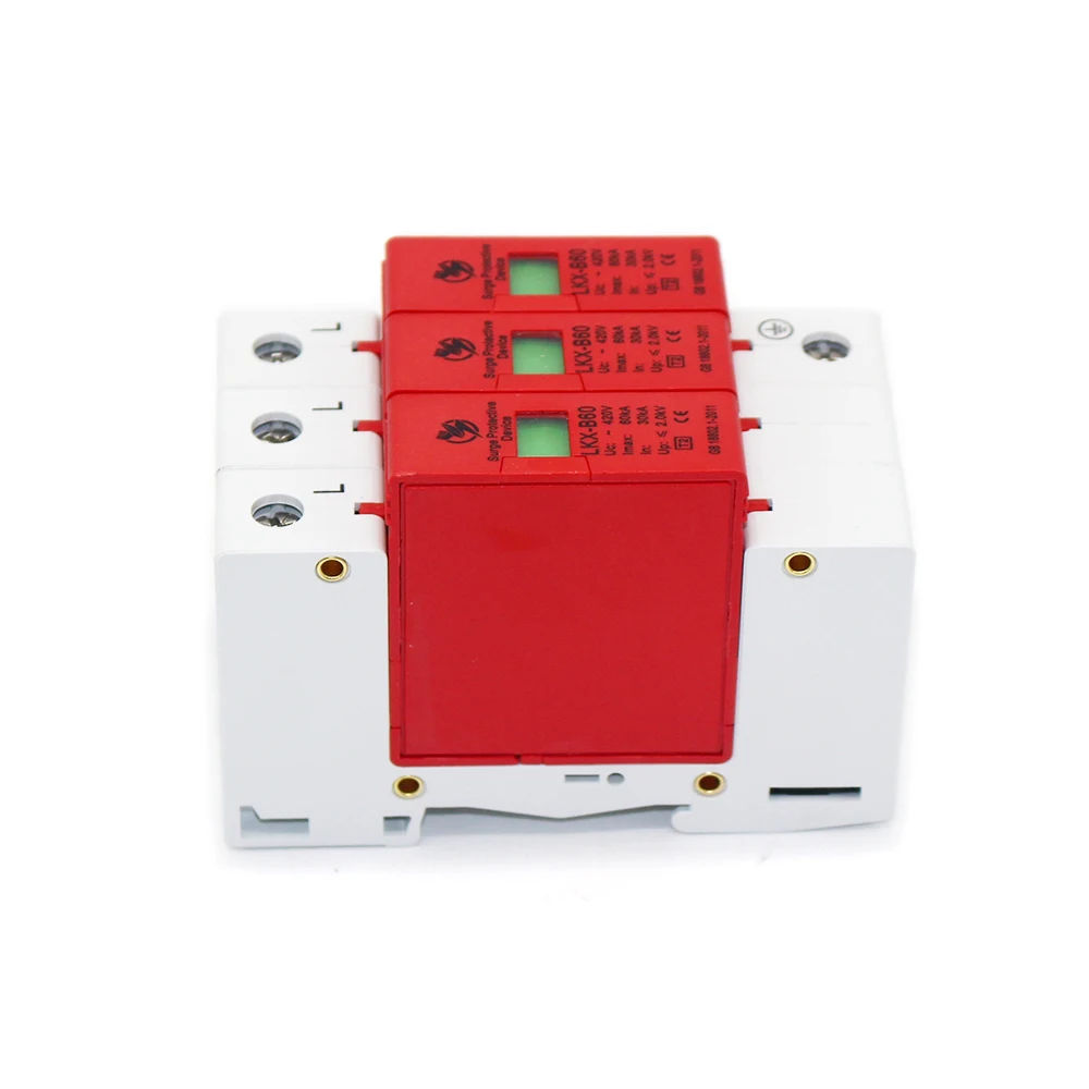 B60-3P 30KA ~ 60KA 420V AC SPD стабилизатор напряжения для дома защитное устройство защиты от