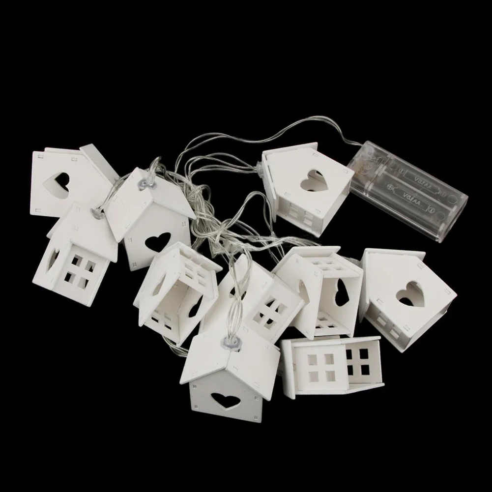 Горячая Рождественская гирлянда с коробкой для батарей деревянная в форме