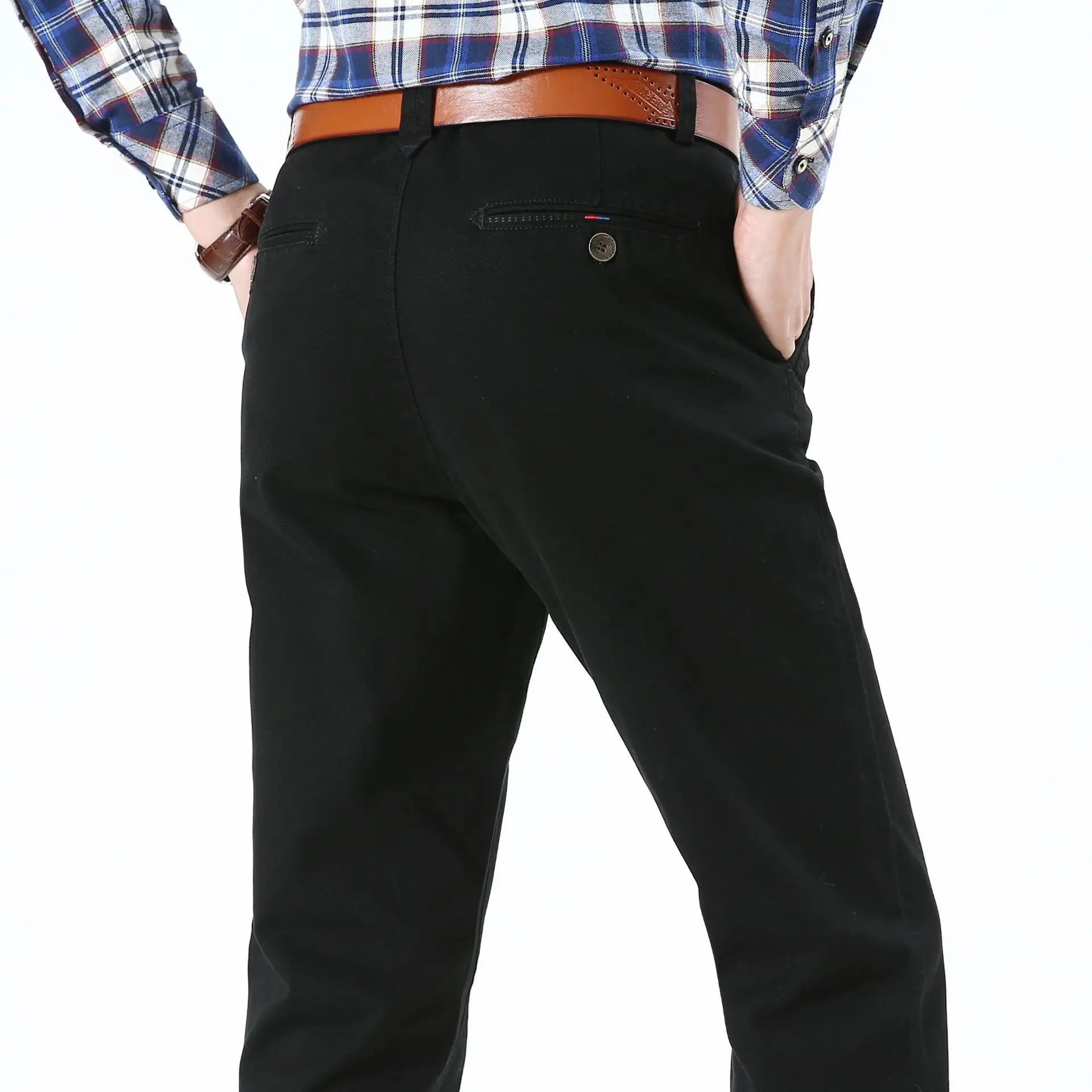 ICPANS мужские повседневные штаны хлопковые прямые Классический крой Pantalon Homme