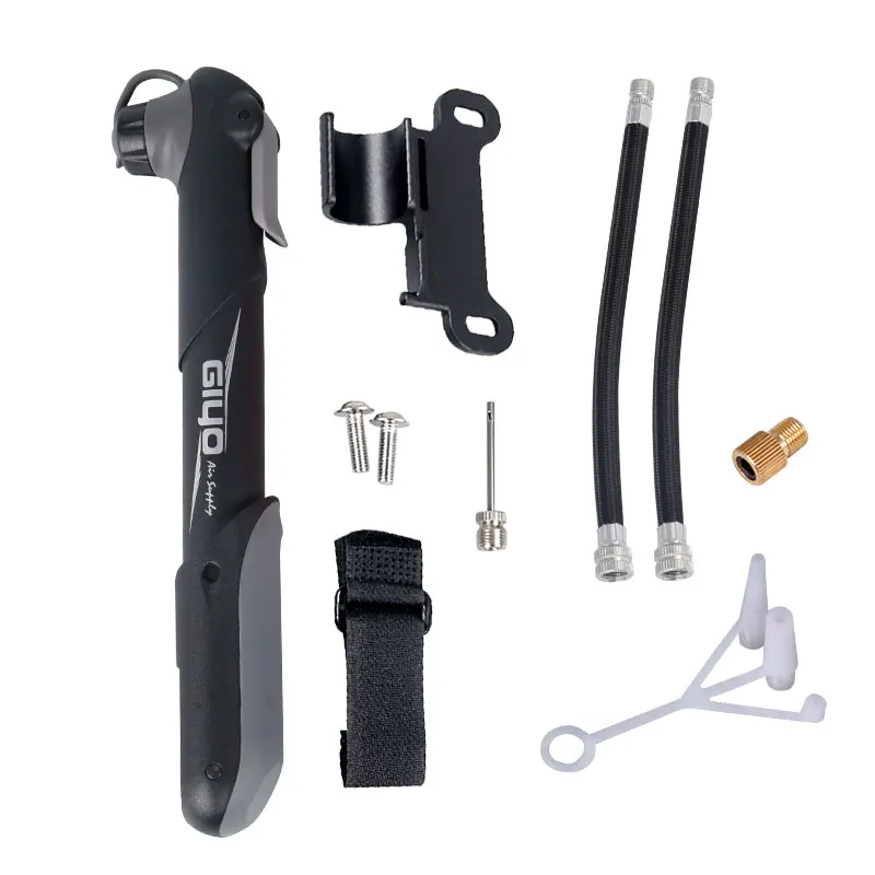 Black Kit Giyo Compact Cycle воздушный насос Складная ручка велосипедный насос 120 фунтов/кв. дюйм для ручного использования шаровая шина подходит для Schrader& Presta GP-42S - Цвет: Black Kit