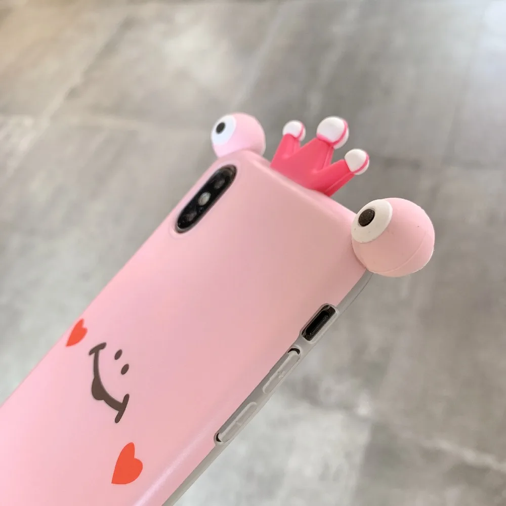 PGSD Чехол для мобильного телефона с милой короной лягушкой iphone XS XR MAX apple 7/8 Plus 6s