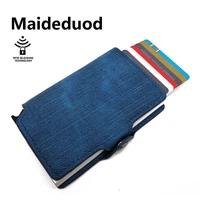 maideduod 2018 fashion rfid card holder denim series wallet card is suitable for male and female credit card holders