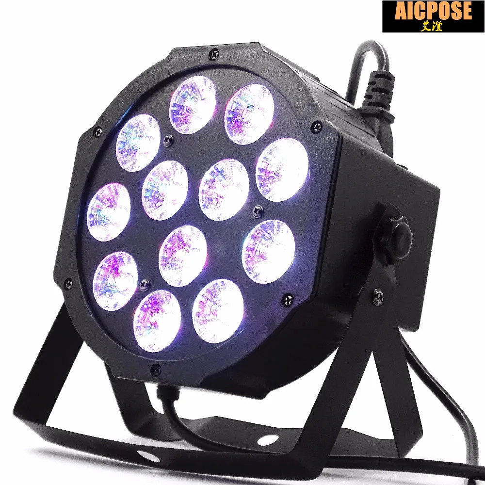 4 шт./лот 12 Вт светодиодные лампы 12x12 Вт led Par огни RGBW 4в1 плоский par led dmx512 Дискотека освещение Профессиональный Сценический dj оборудование