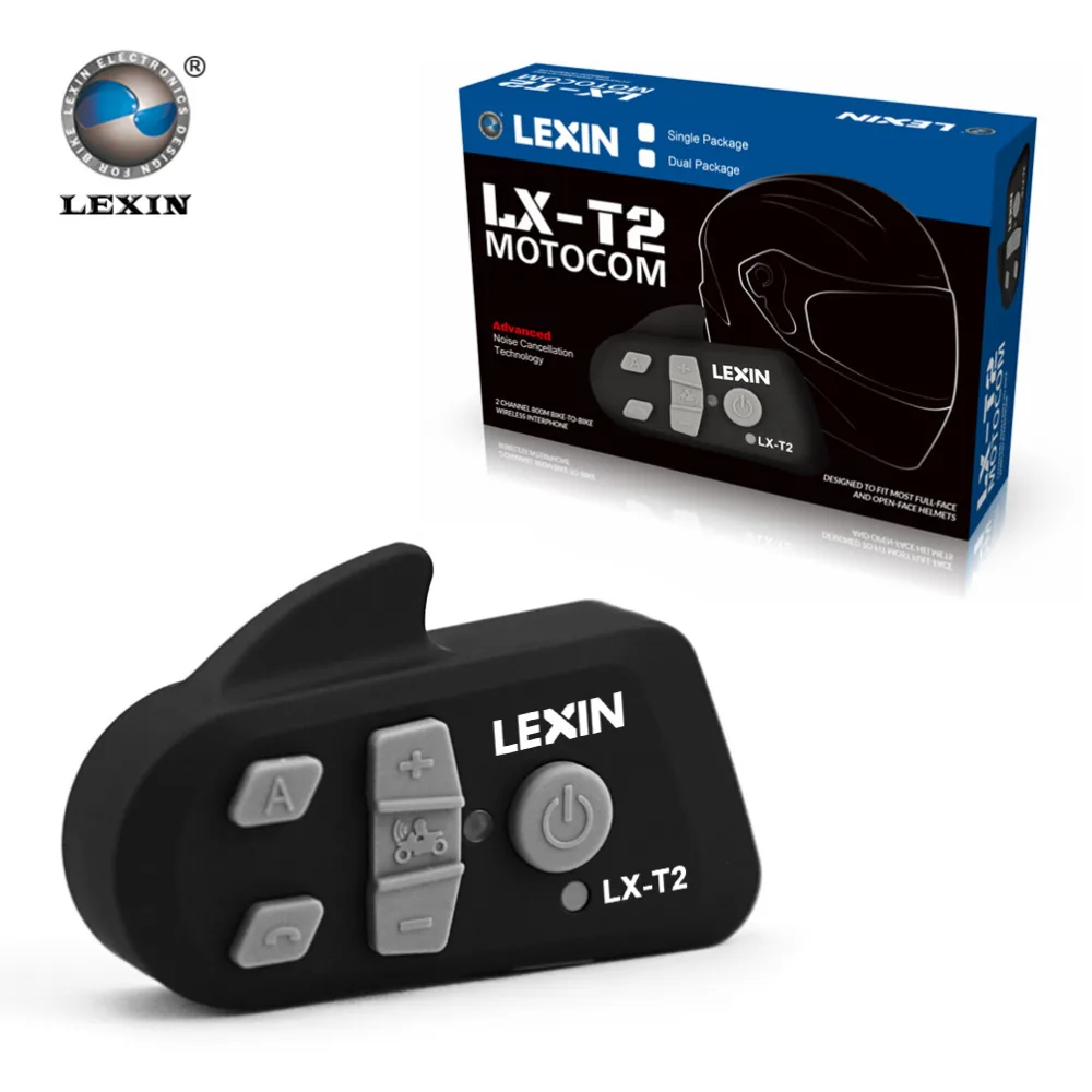 Lexin 1 шт. T2 мотоциклетный Bluetooth шлем домофон для BT беспроводной intercomunicador переговорные гарнитуры MP3 шум Redu
