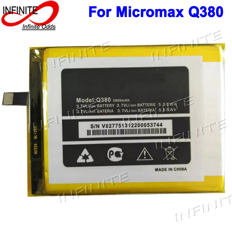 Встроенный аккумулятор для Micromax Q380 3000 мАч аккумулятора высококачественный|battery