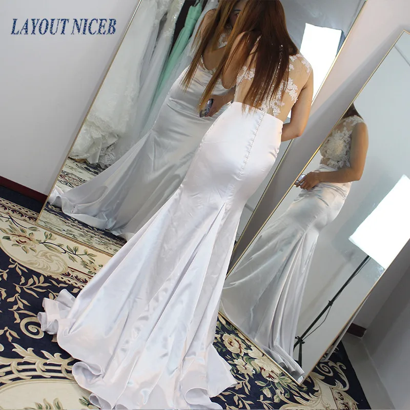 WY23 Роскошные Vestido de Noiva Русалка Свадебные платья с открытой спиной Кружева на
