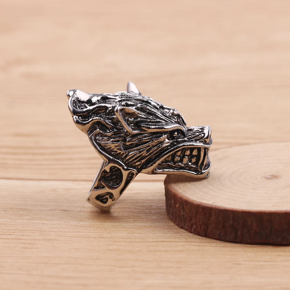 Мужское кольцо с головой волка мужской амулет в стиле панк Мужская модная