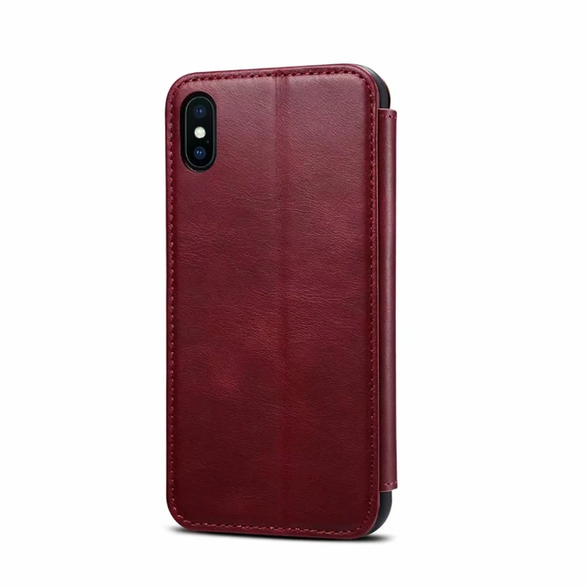 Роскошный чехол-кошелек из натуральной кожи для iPhone X чехол с отделением карт iPhoneX