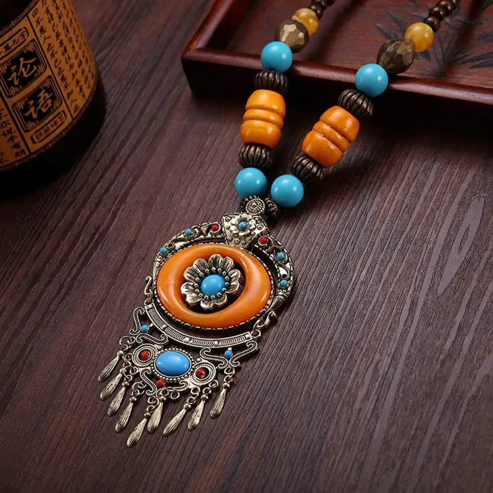 Yellow Necklace Летнее свободное платье размера плюс, платье макси из хлопка и льна с круглым вырезом и длинным рукавом, платья в стиле бохо, женское весеннее однотонное платье-Кафтан - Цвет: Yellow Necklace