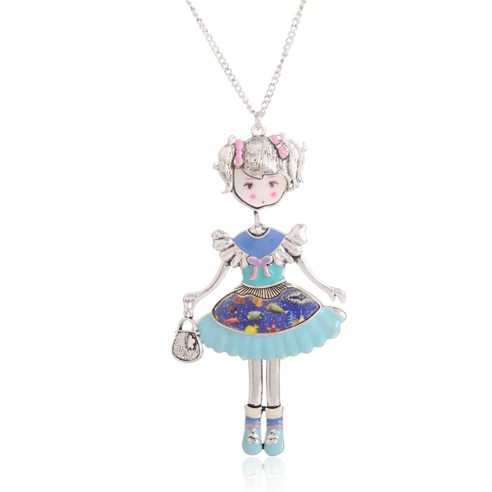 D &amp Rui Jewelry Doll Necklace Long Chain Alloy Pendant Fashion For Women 2017 News Accessories | Украшения и аксессуары