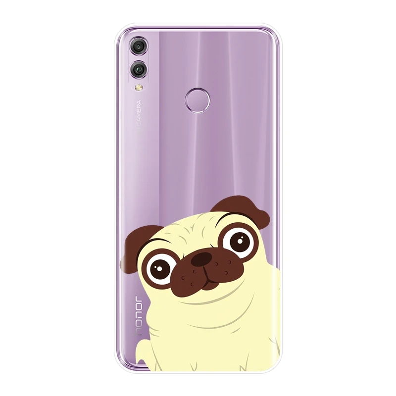 Задняя крышка с Мопсом бульдогом для Huawei Honor 10 9 8 8X MAX, мягкий силиконовый чехол для телефона Huawei Honor 7 8 9 10 Lite 7S 7X 7A 7C Pro