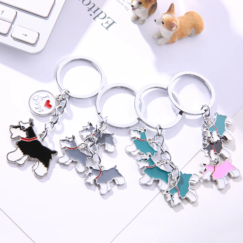 Брелок Schnauzer Dogs DIY сумка подвески металлические автомобильные брелки подарочные