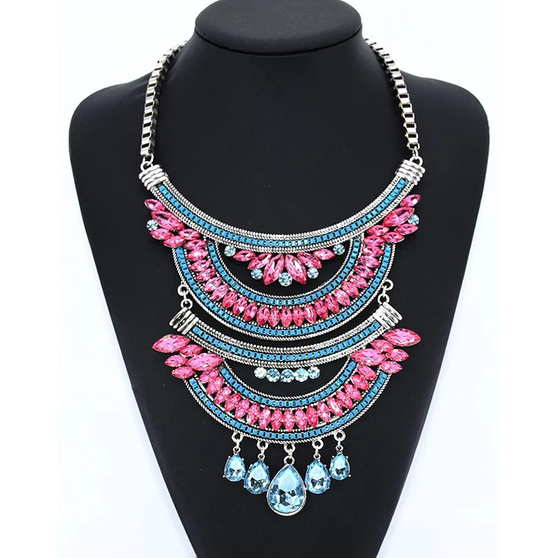 Новые женские очаровательные модные украшения с кристаллами эффектное Ожерелье