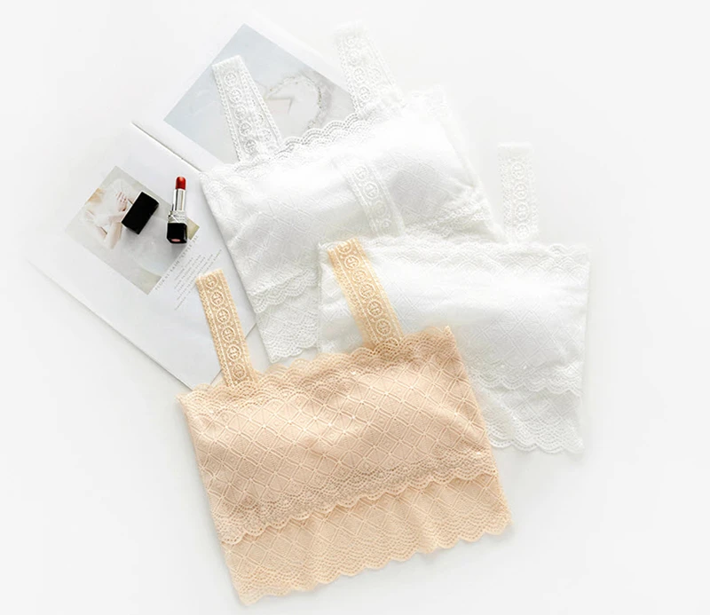 Кружевная кофта для девочек подростков эластичные Бюстгальтеры без косточек