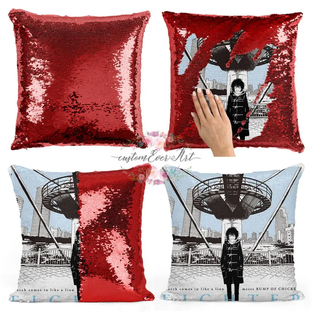 

Rei Kiriyama Reversible Sequin Throw Pillow Case Magical Color Changing Home Decor Sofa Cushions Cover 40x40cm