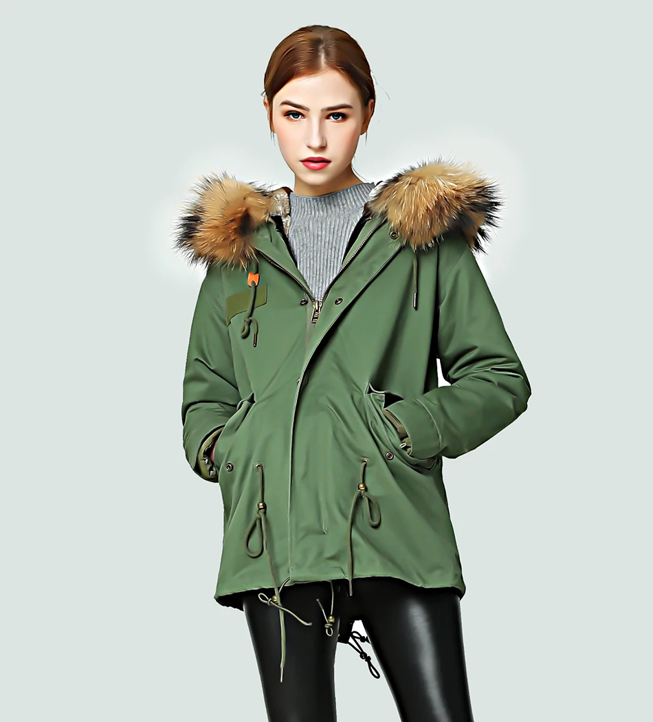 OFTBUY, новинка, винно-красный, большой мех енота, капюшон, зимняя куртка, Женская парка, натуральный мех, пальто для женщин, толстая мягкая подкладка