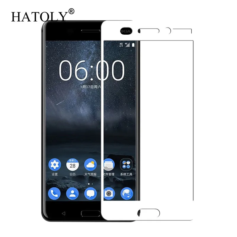 Закаленное стекло Hatoly 5D для Nokia 6 2017 полноразмерная защита экрана Nokia6 твердое