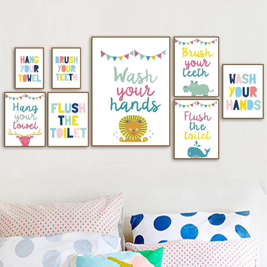 Gohipang олень Лев КИТ хиппо цитаты настенная Картина на холсте скандинавские