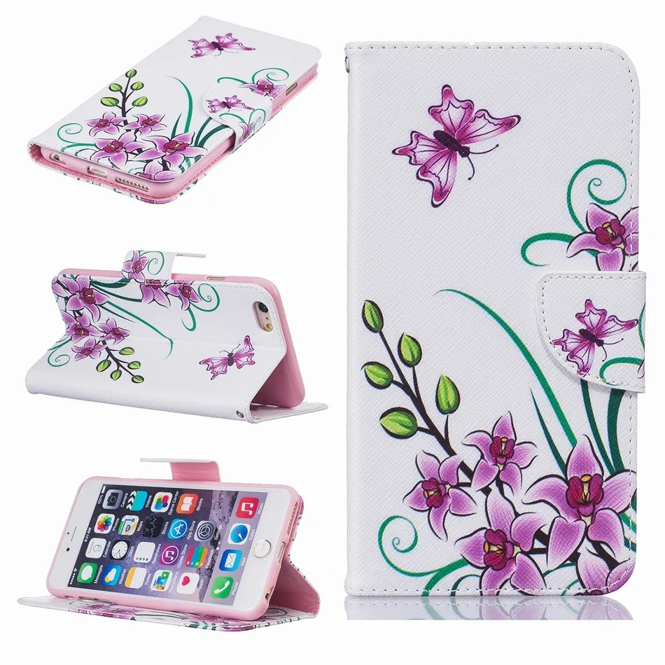 Цветные кожаные чехлы для телефона для Apple iPhone 5 5S SE 6 6S 7 8 Plus X XS MAX XR Чехлы для книг с отделениями для карт Fundas DP07G